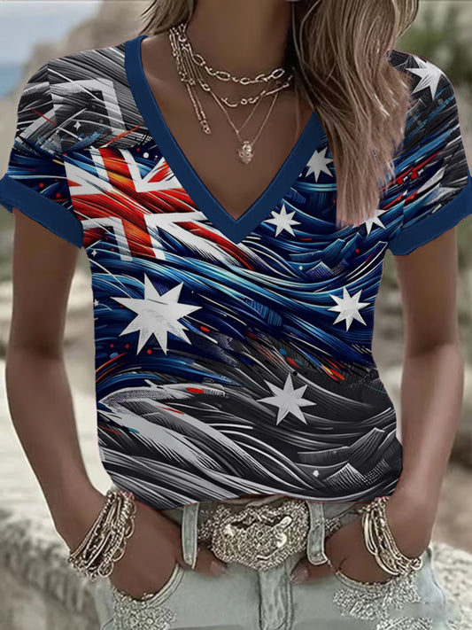 Women's Australian Flag Half-Sleeve T-Shirt