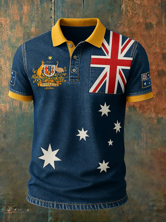 Men's Vintage Australian Holiday Smart Casual Polo Shirt
