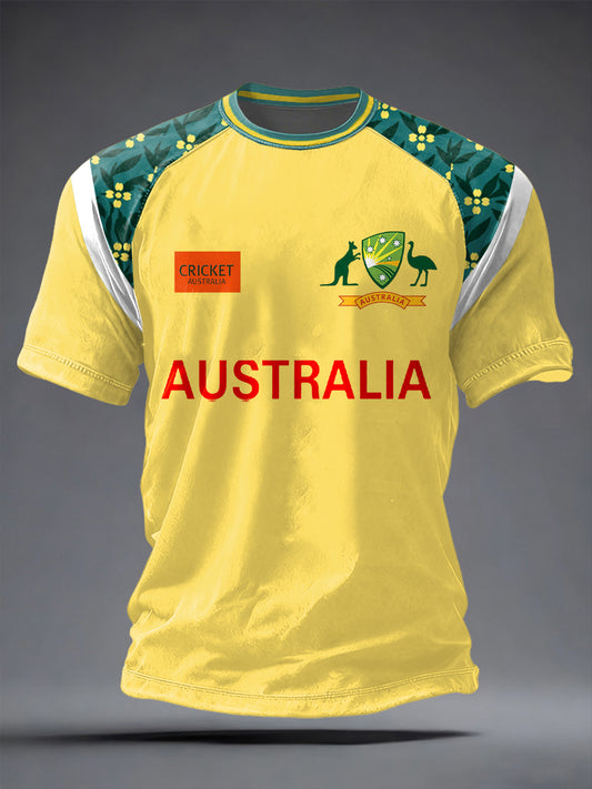 Men's Australia Cricket Printed T-Shirt