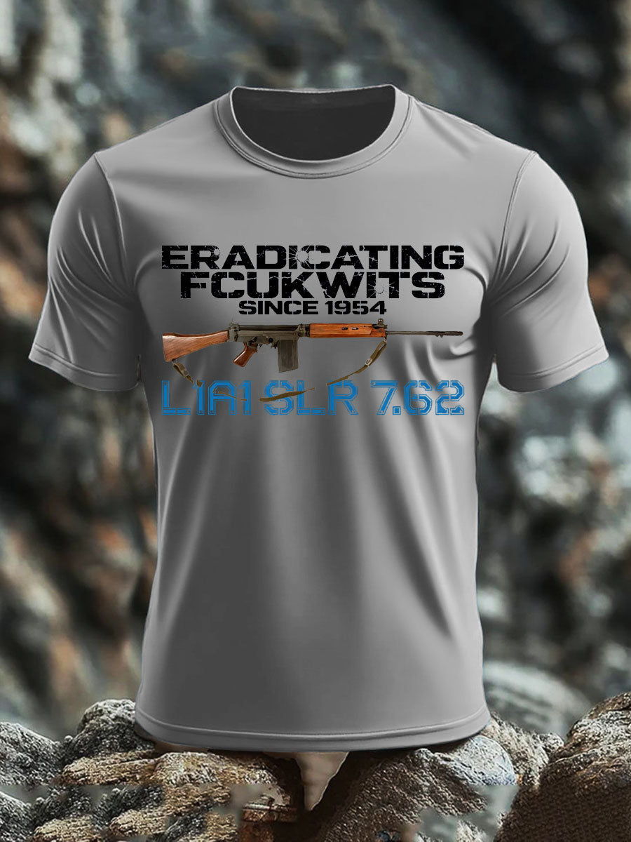 Men's SLR Gun L1AL 7.62 Printed imitation cotton short-sleeved T-shirt