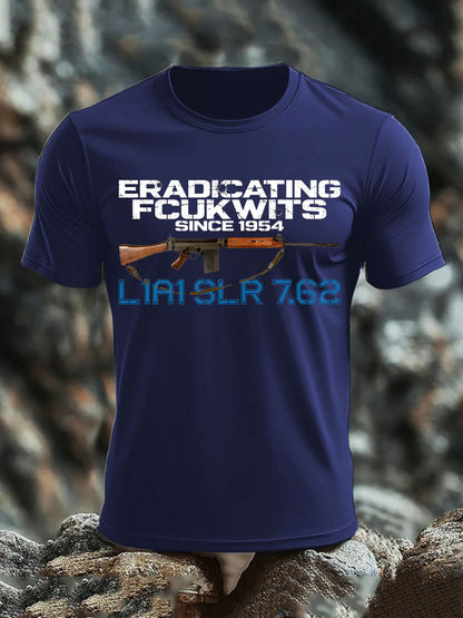 Men's SLR Gun L1AL 7.62 Printed imitation cotton short-sleeved T-shirt