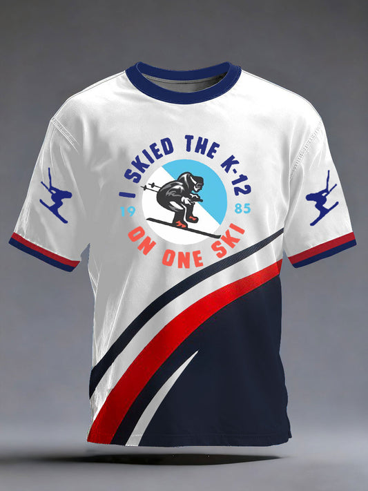 Men's Winter Sports 2026 Skiing Printed T-shirt