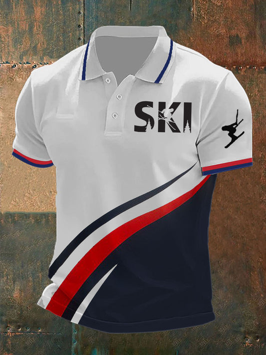 Men's Winter Sports 2026 Skiing Printed Shirt