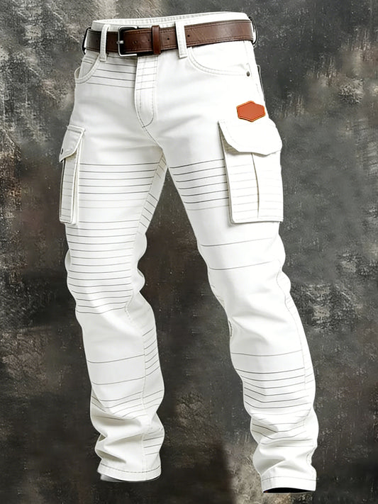 Men's Retro Business Style Casual Work Trousers