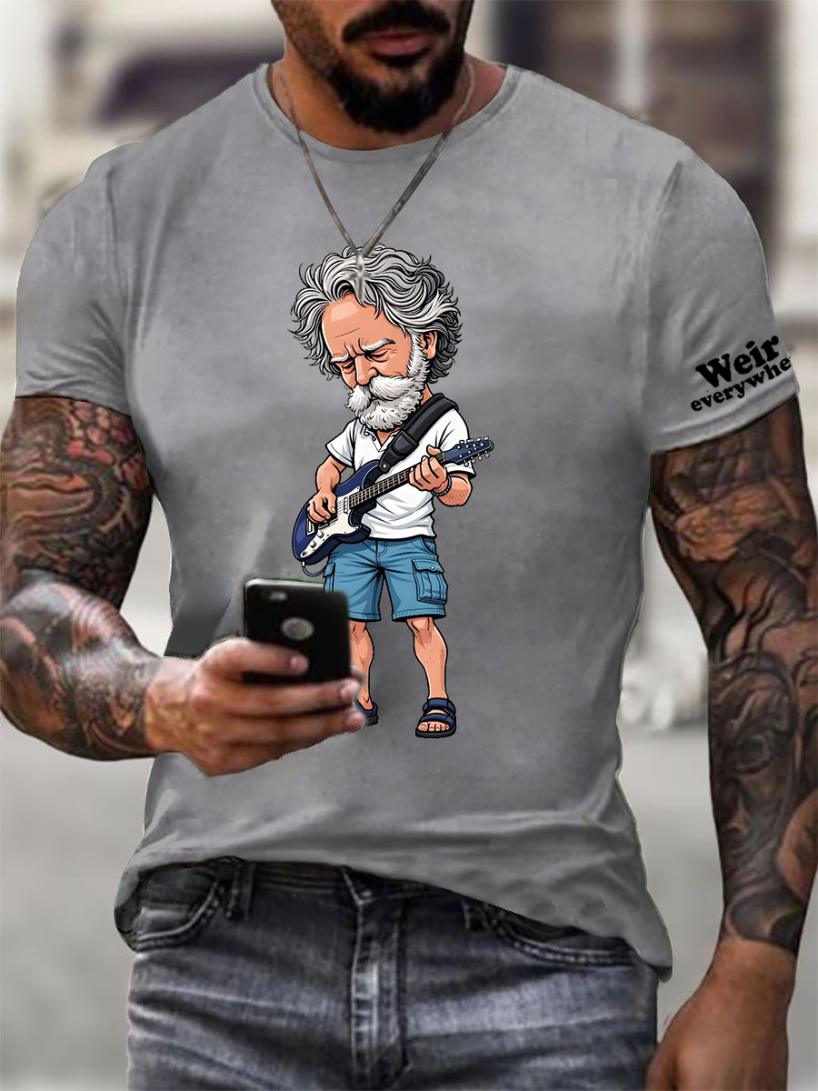 Men's RIP Bob Weir Weir Everywhere Short-sleeved T-shirt