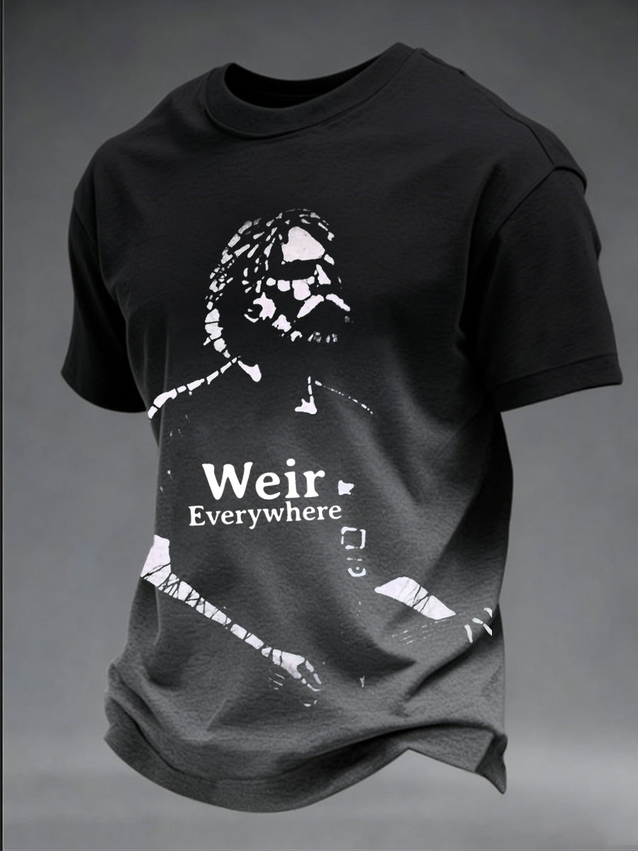 Commemorative Print T-Shirt Of Bob Weir, Co-Founder And Guitarist Of The Band (An American Rock Band)