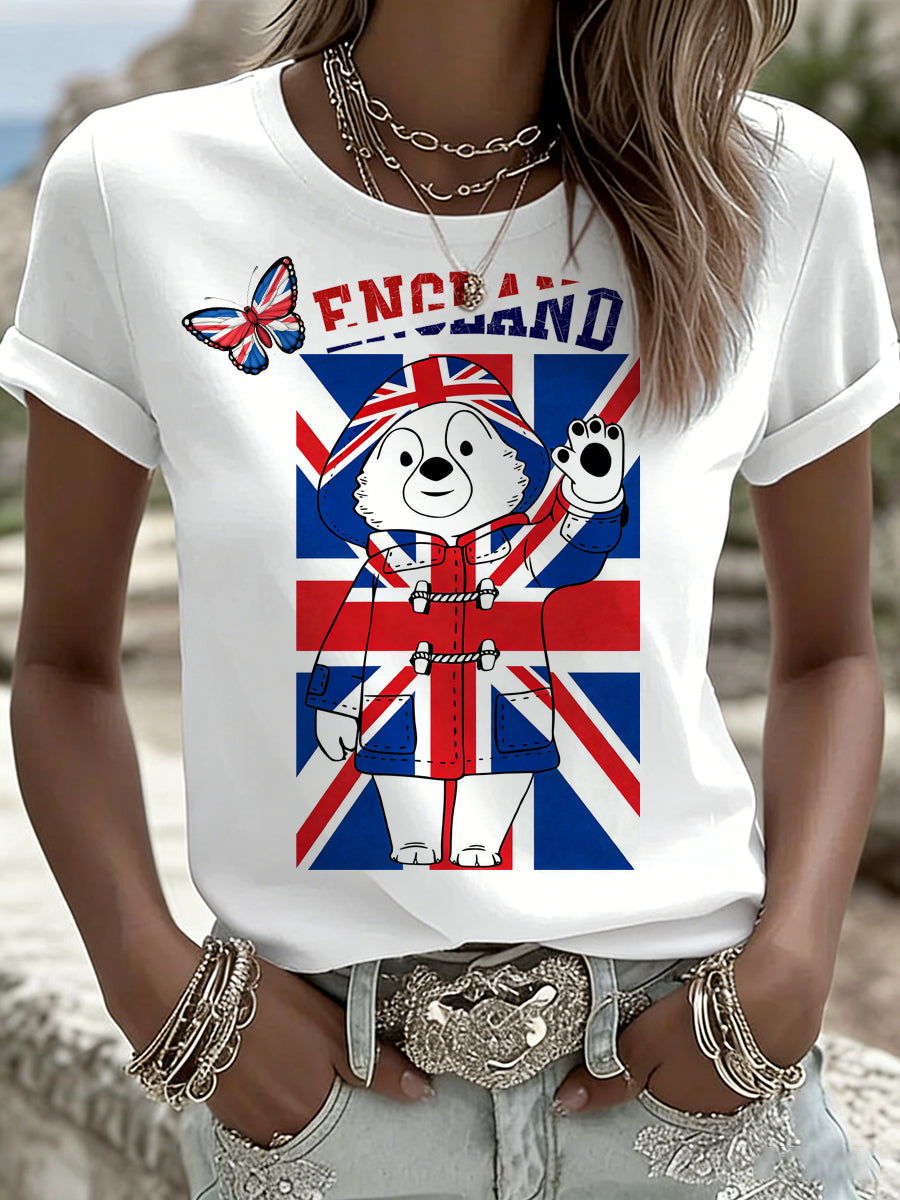 Women's British-Style Printed T-Shirt