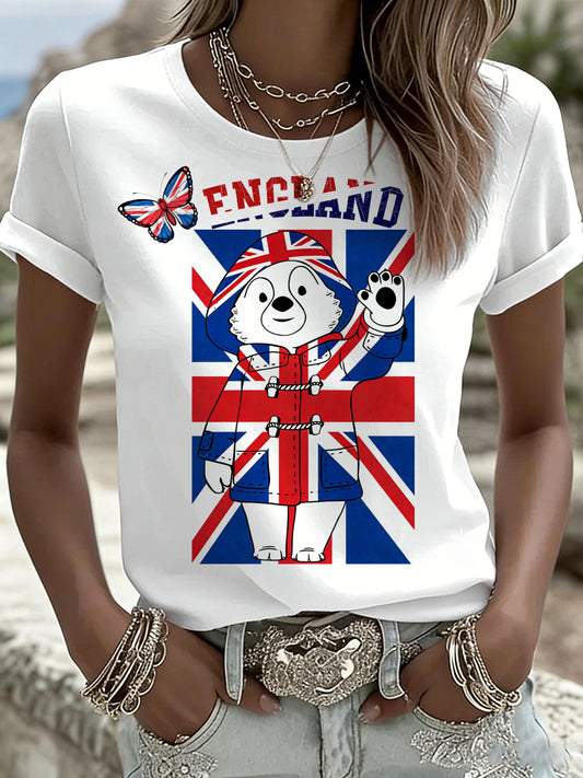 Women's British-Style Printed T-Shirt