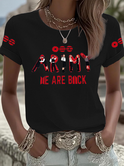 Women's BTS lovers Printed Iron On Short Sleeve T-Shirt