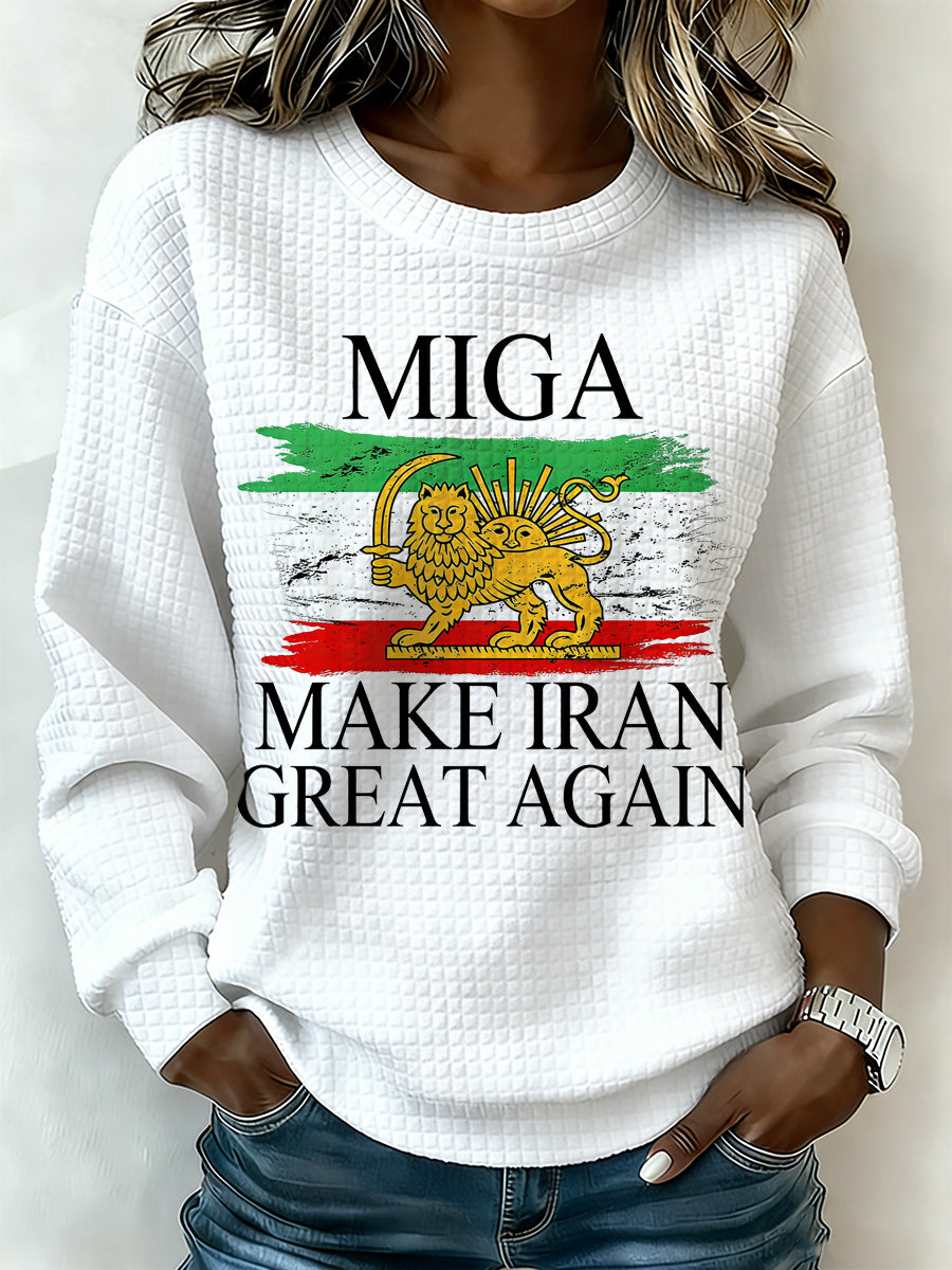 Women's Sweatshirt With Iranian-Inspired Print