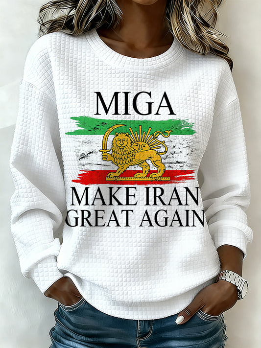 Women's Sweatshirt With Iranian-Inspired Print