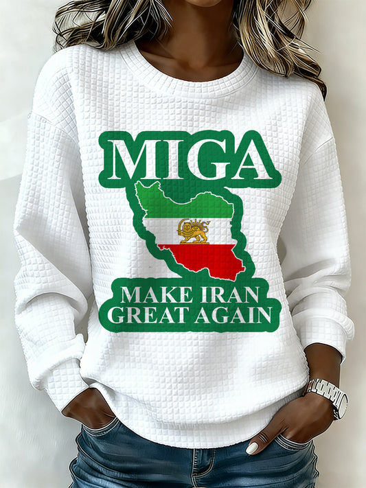 Women's Sweatshirt With Iranian-Inspired Print
