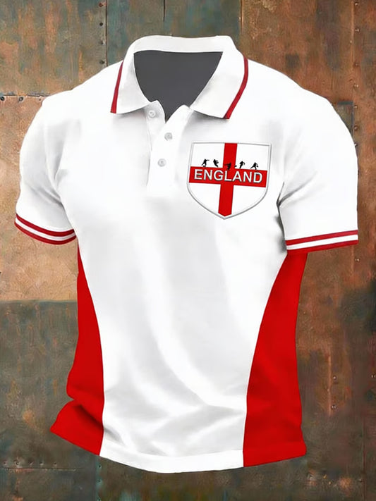 Men's Football Print Polo Shirt