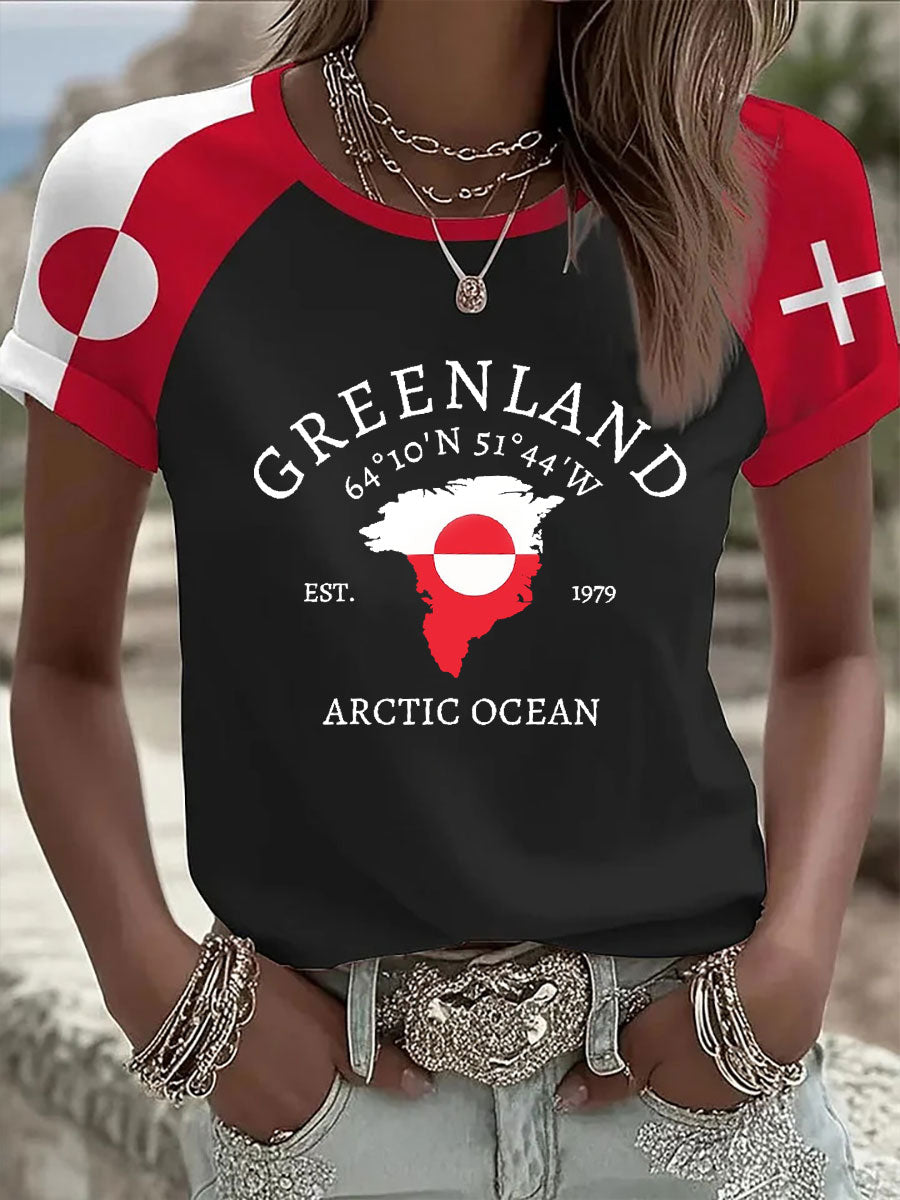 Women's Greenland Print Casual T-Shirt