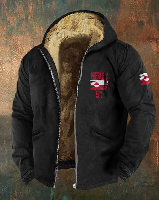 Men's Never 51 Greenland Is Not For Sale Zipper Casual Jacket