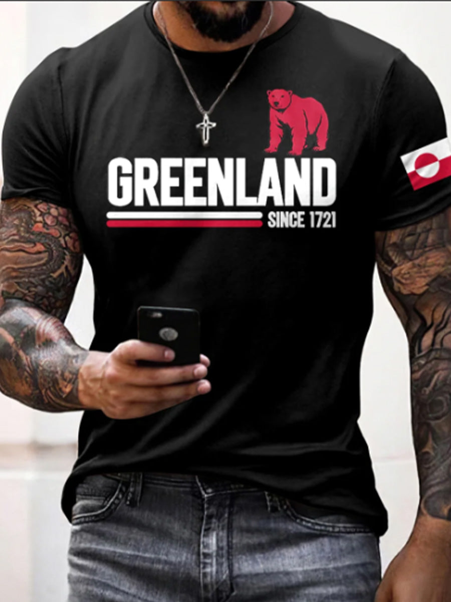 Men's T-Shirt With "Denmark Greenland Not For Sale" Print