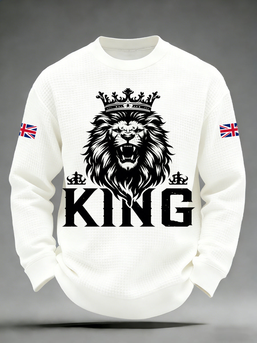 Men's British-Style Printed Long-Sleeved Shirt