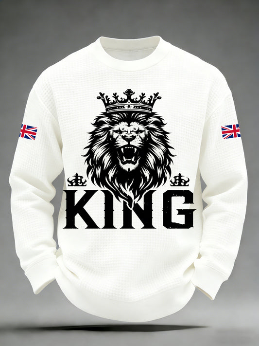 Men's British-Style Printed Long-Sleeved Shirt