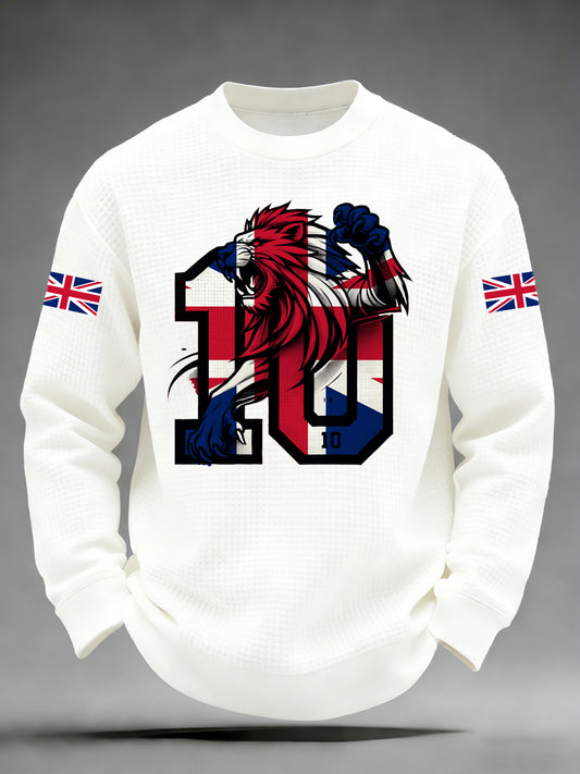 Men's British-Style Printed Long-Sleeved Shirt