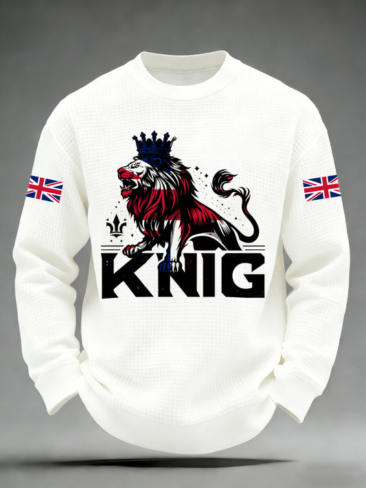Men's British-Style Printed Long-Sleeved Shirt