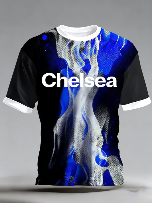 Men's British Chelsea Football Club Supporter Printed Casual T-Shirt