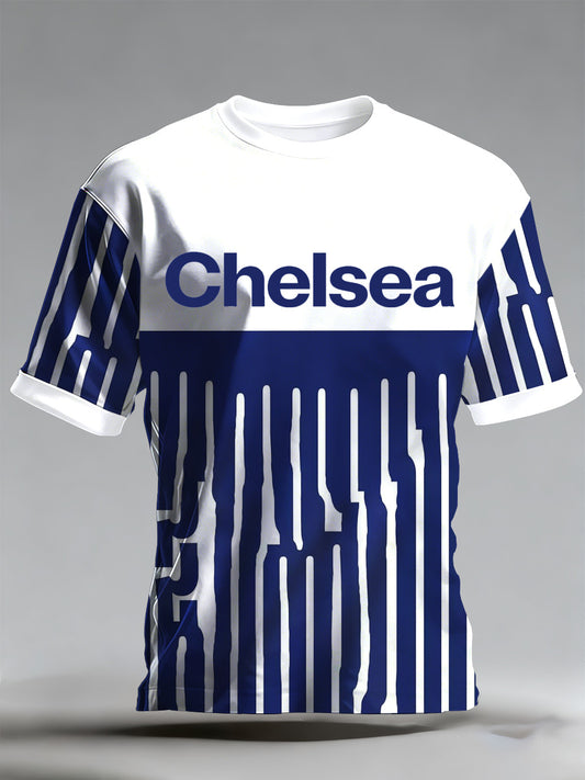 Men's British Chelsea Football Club Supporter Printed Casual T-Shirt
