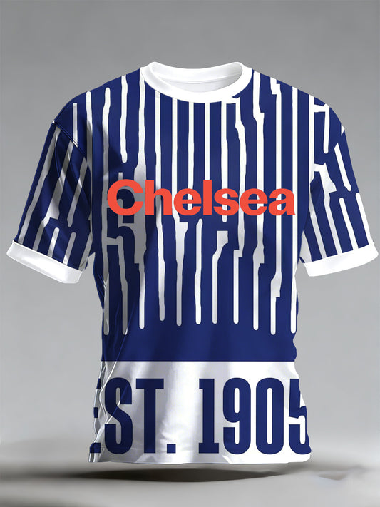 Men's British Chelsea Football Club Supporter Printed Casual T-Shirt