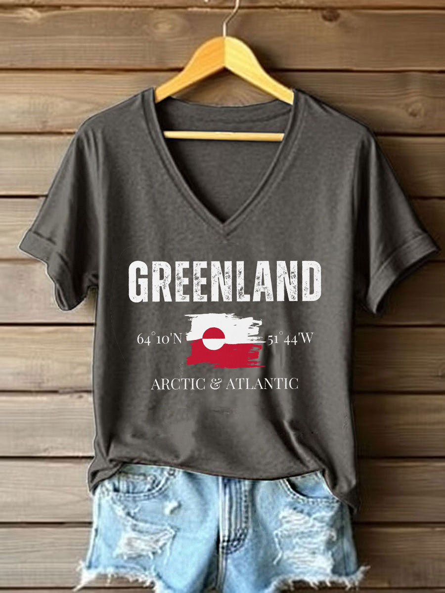 Women's Greenland Print Casual T-Shirt