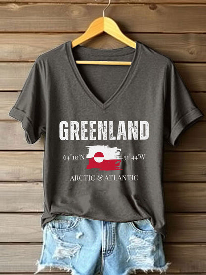 Women's Greenland Print Casual T-Shirt