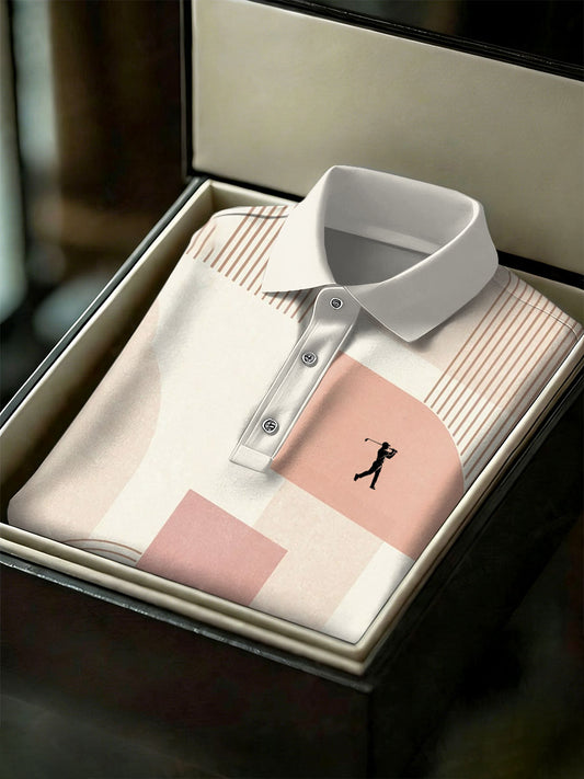 Men's Vintage Business Style Printed Casual Polo Shirt