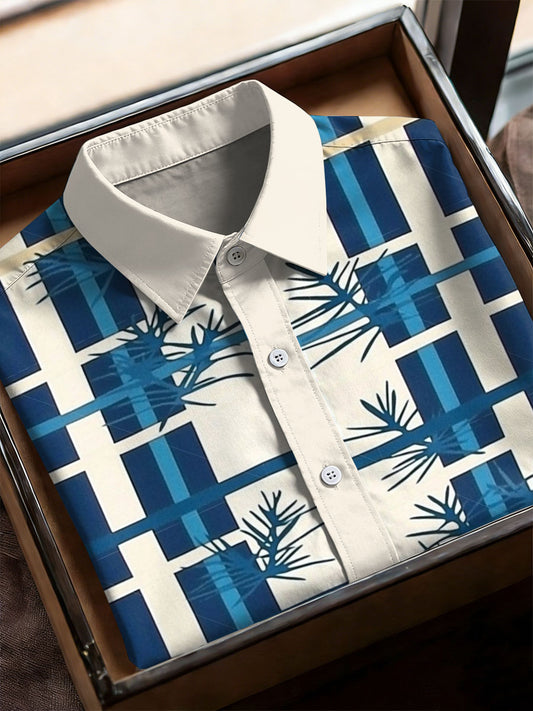 Men's Vintage Business Style Printed Casual Shirt