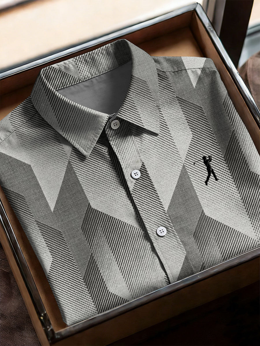 Men's Vintage Business Style Printed Casual Shirt