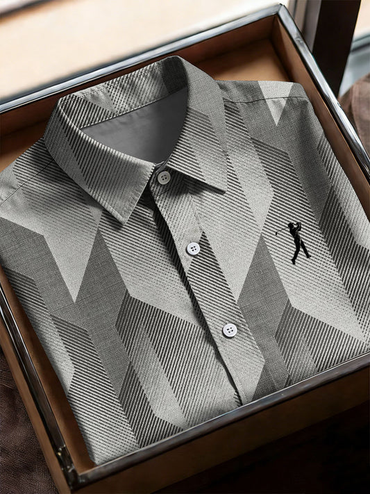 Men's Vintage Business Style Printed Casual Shirt
