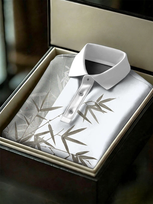 Men's Vintage Business Style Printed Casual Polo Shirt