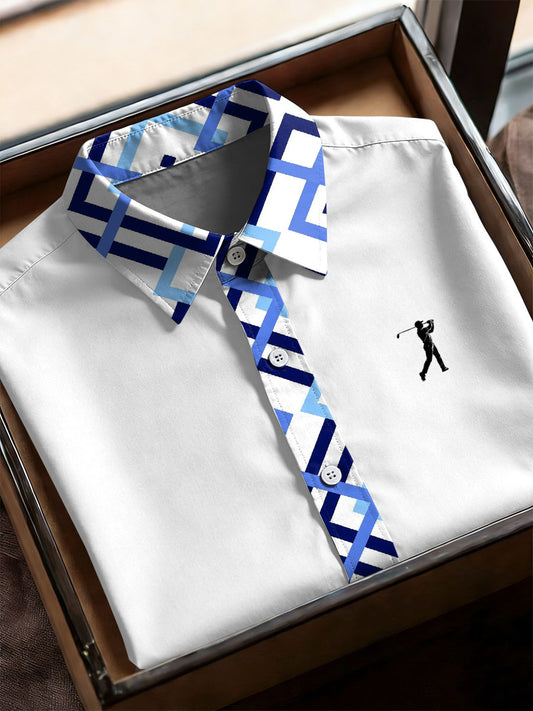 Men's Vintage Business Style Printed Casual Shirt