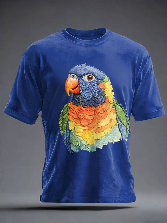 Unisex Rainbow Lorikeet Art Printed T-shirt