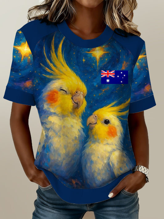 Women's Australian-Themed Graphic Print T-Shirt