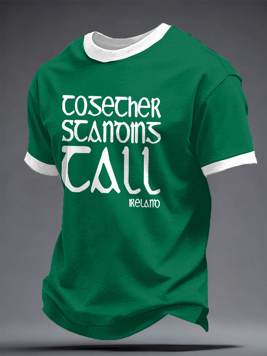 Men's Ireland Rugby Lover Shouler 2 Shoulder Printed T-shirt