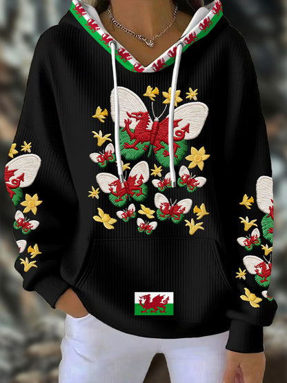 Women's Wales Welsh Rugby Art Printed Hoodie