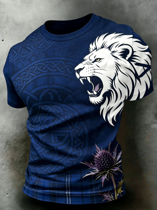 Men's Scotland Football Lover Printed T-shirts Casual Short-Sleeved T-Shirt