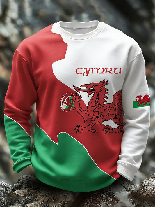 Men's Vintage Rugby Print Hoodie