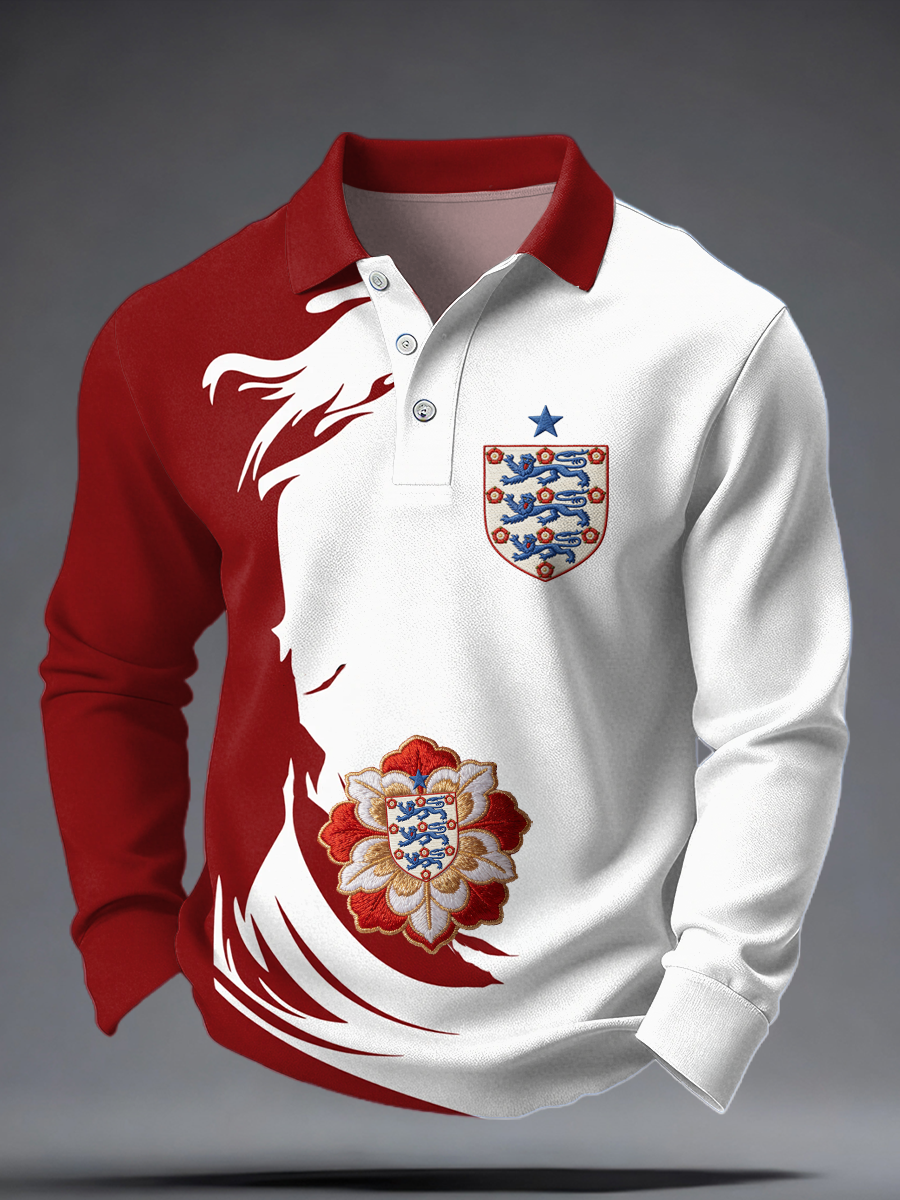 Men's UK Football Lover England Printed long sleeve shirt