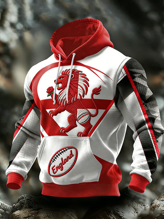 Men's Football Printed Casual Hoodie