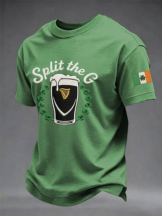 Men's St. Patrick's Day Split the G Printed Short Sleeve T-Shirt
