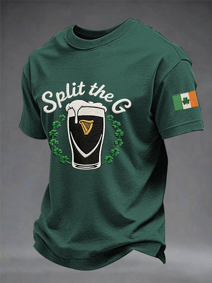 Men's St. Patrick's Day Split the G Printed Short Sleeve T-Shirt