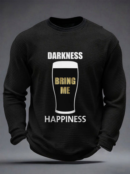 Men's Darkness Bring Me Happiness Waffle Long Sleeve T-Shirt