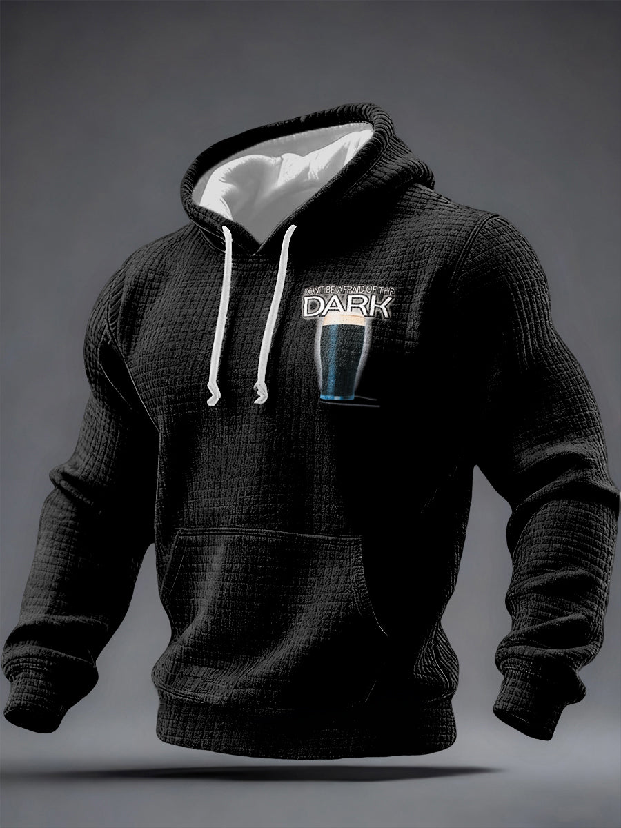 Men's Don't Be Afraid of The Dark Checkered Cotton Hoodie
