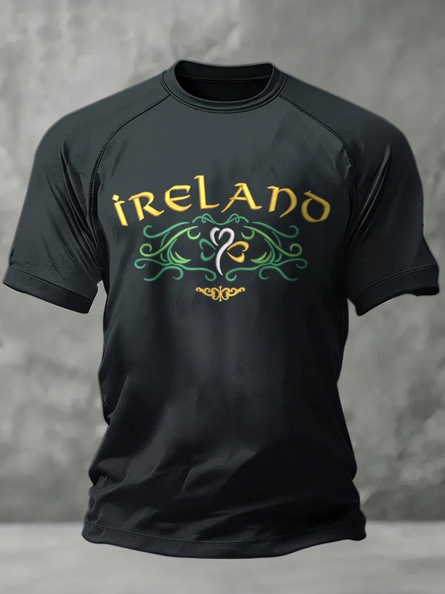 Men's Vintage St. Patrick's Day Printed Casual T-Shirt