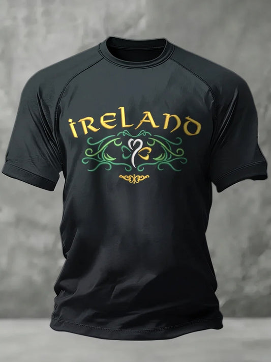 Men's Vintage St. Patrick's Day Printed Casual T-Shirt