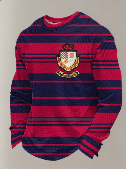 Men's England Rugby Lover Printed Waffle Long Sleeve Top